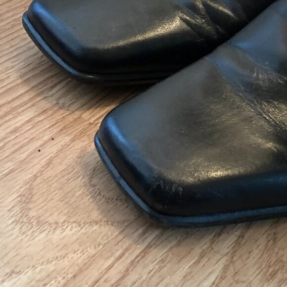 Classic heeled dress leather dress boots, leather lined, black size 7 - Picture 14 of 16